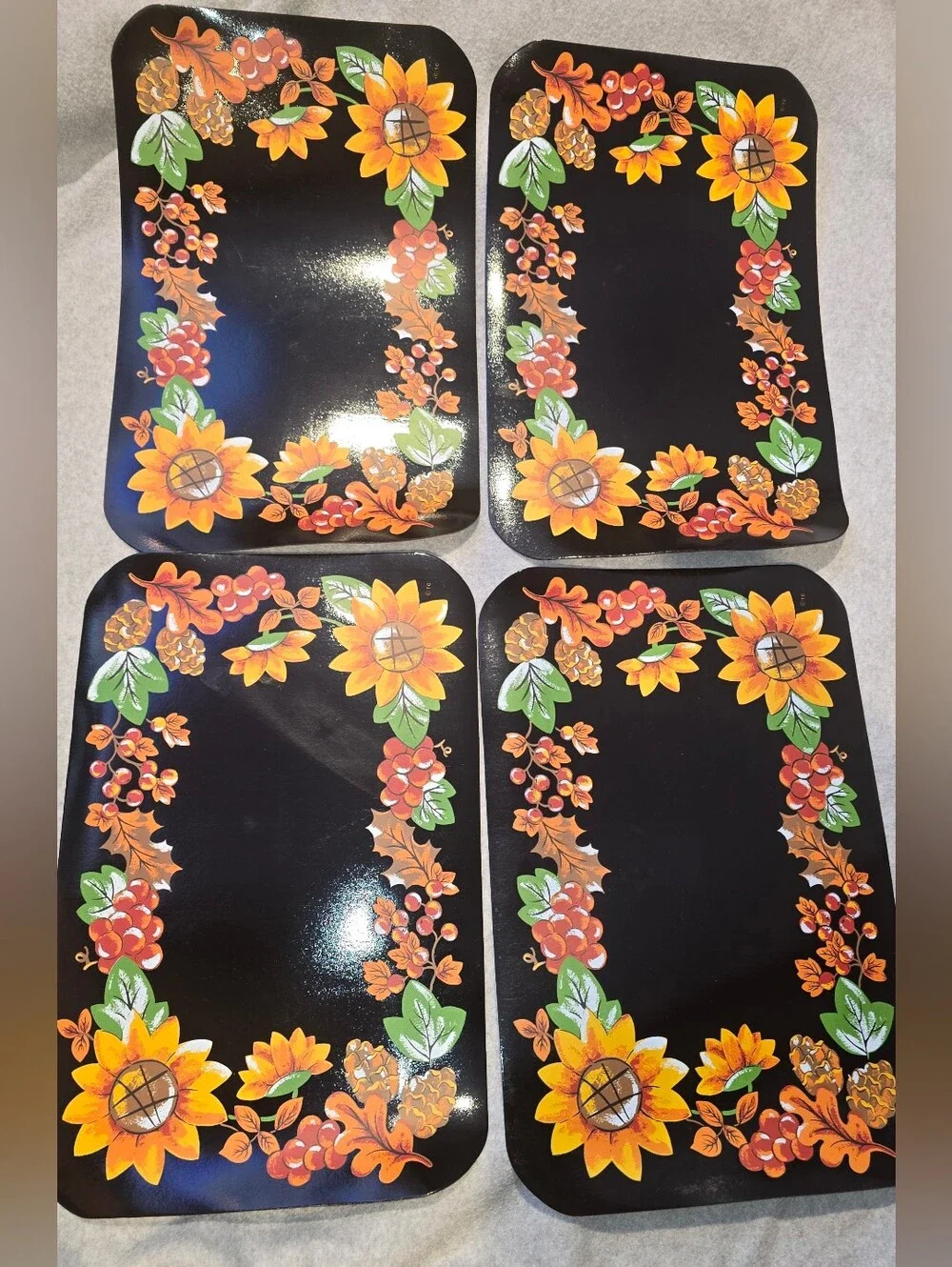 Vintage Autumn Fest Sunflower Vinyl Placemats